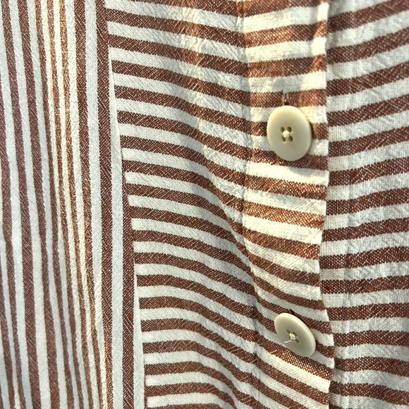 Madewell Daphne Stripe Play Linen Blend Tunic Dress in Rust, Small - Picture 7 of 11